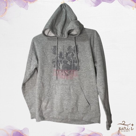 Netflix Tops - Stranger Things Women's Size Medium Grey Pullover Hoodie